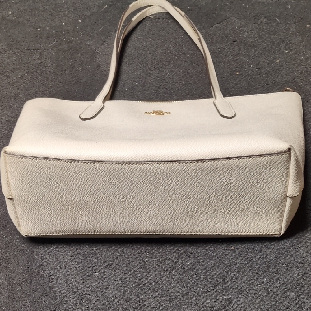 Coach Cream Pebbled Leather Tote - Picture 3 of 4